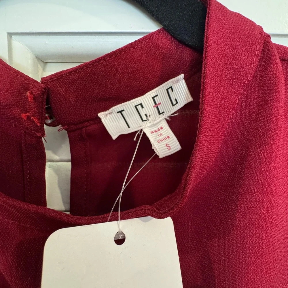 TCEC Burgundy Ruffle Mini Dress - Picture 3 of 3